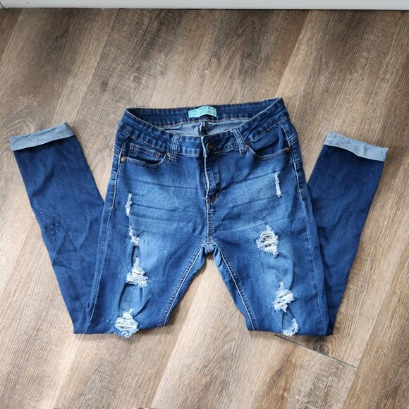 ๐๐Wax Jean Butt Enhancing Push-Up High-Rise Stretchy Skinny Jeans. - Picture 1 of 4